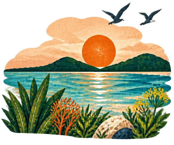 Coucher de soleil sur la lagune